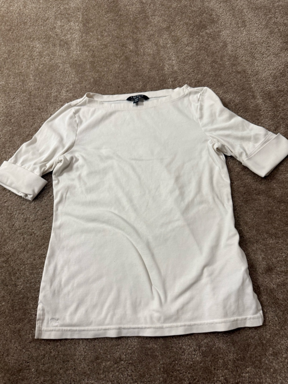 Classic Short Sleeve Crewneck Top - Cream